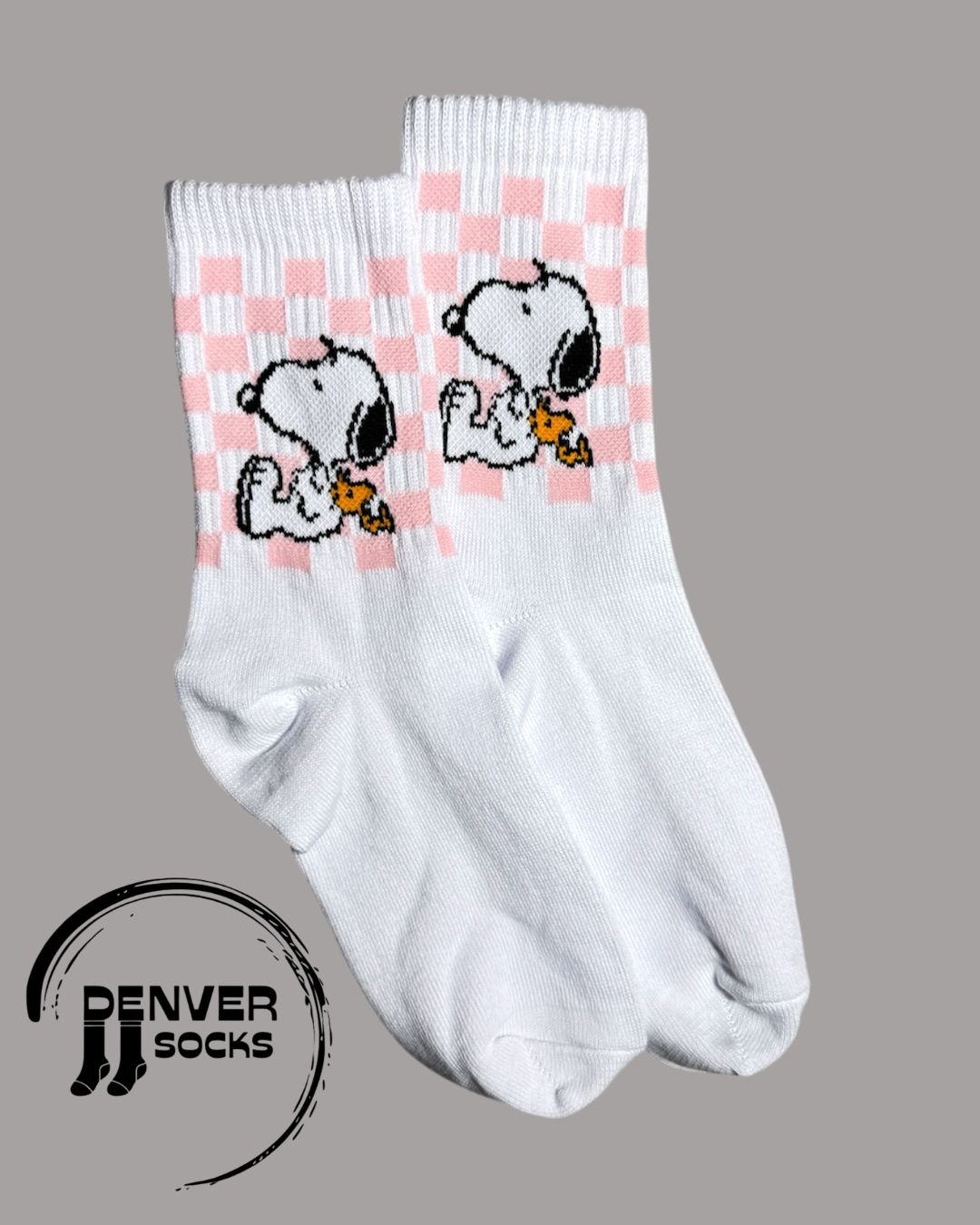 SNOOPY CUADRICULA ROSA - BLANCA