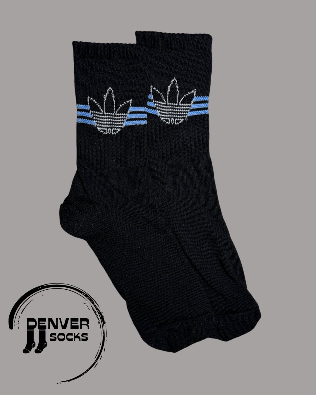 NEW ADIDAS HOJA RAYAS CELESTE - NEGRA