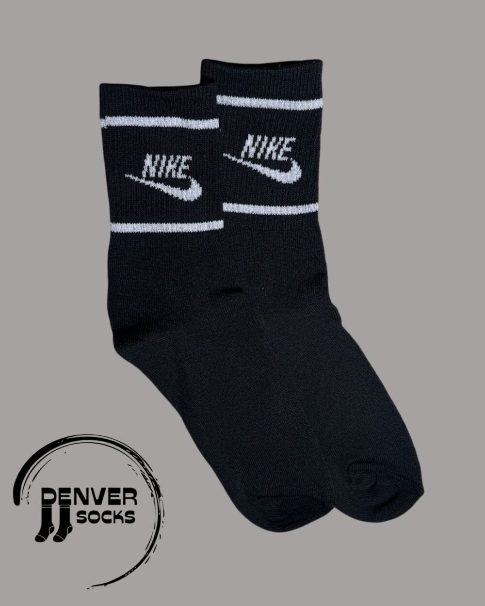 NIKE 2 LINEAS BLANCAS - NEGRA