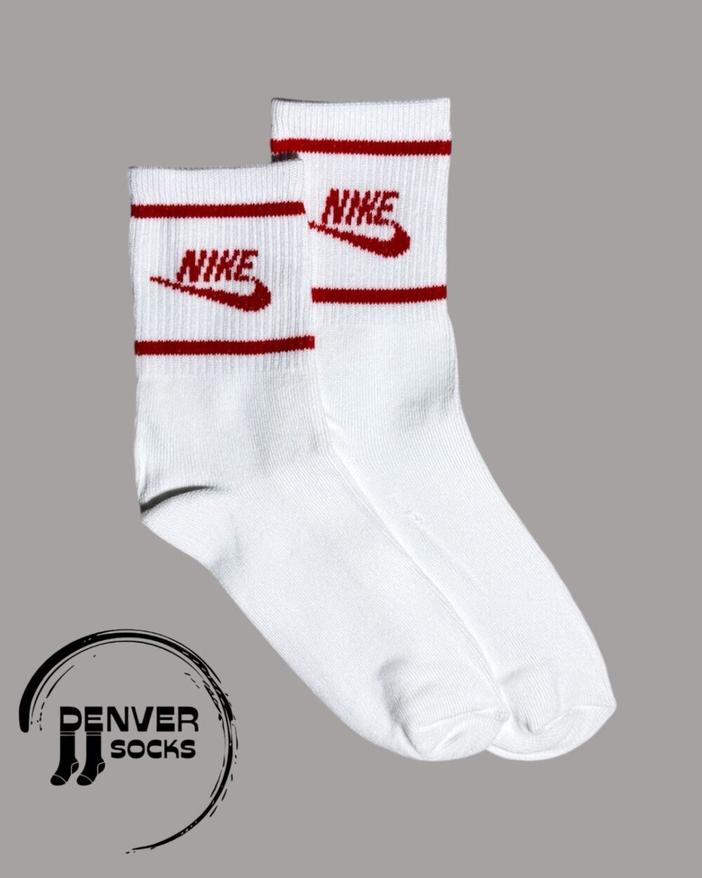 NIKE 2 LINEAS ROJAS - BLANCA